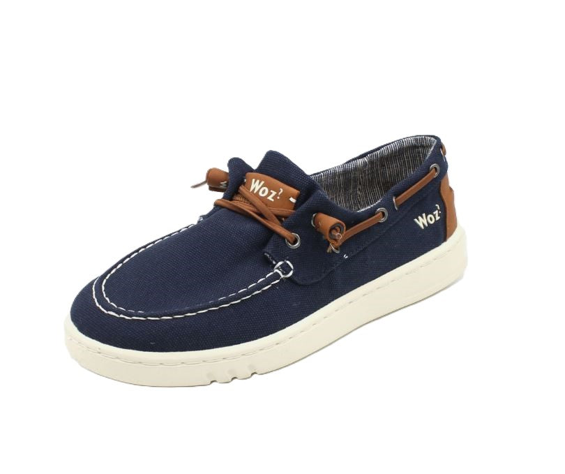 Le Bos Woz Navy George Men's Canvas Easy On Shoes GEORGE-CV-NAV