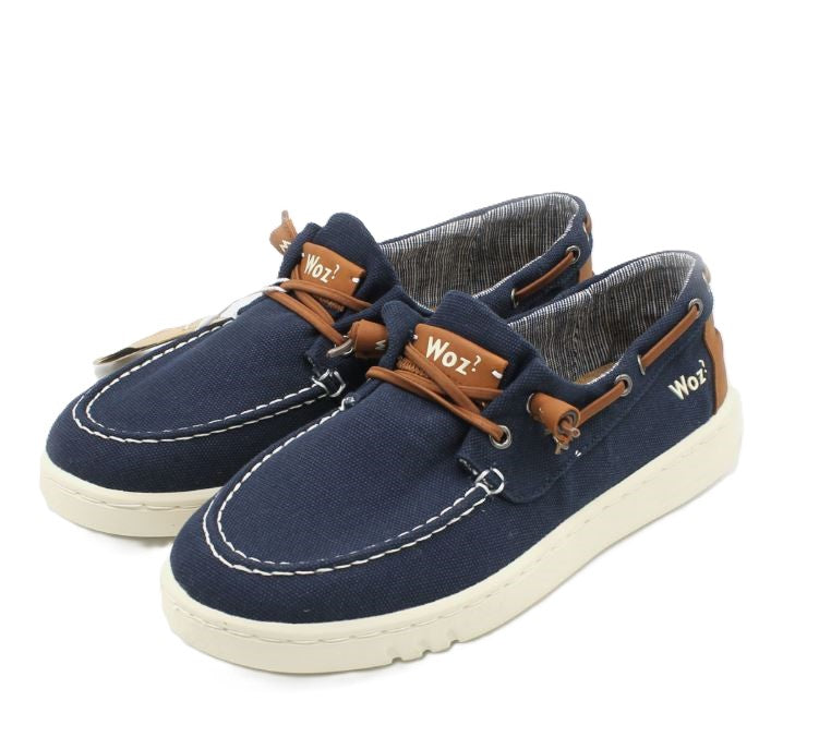 Le Bos Woz Navy George Men's Canvas Easy On Shoes GEORGE-CV-NAV