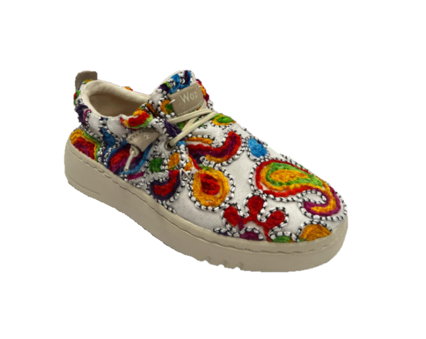 le bos Woz White/Orange Multi Robbie Women's Sneakers ROB-ORANGE-MULT