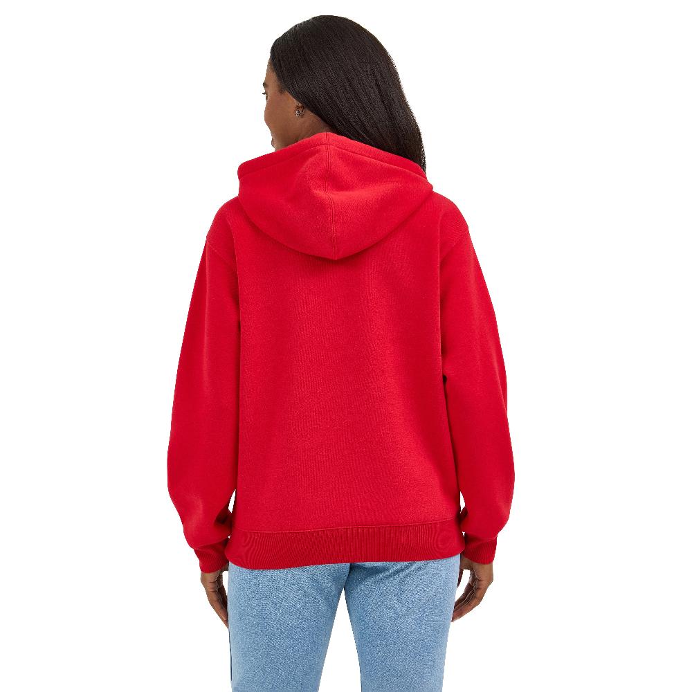 Le Bos Wrangler Berry Red Bold Logo Women's Hoodie 112371605