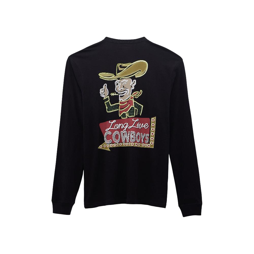 le bos Wrangler Black Beauty Cowboy Bac Men's Long Sleeve Graphic T-Shirt 112368560