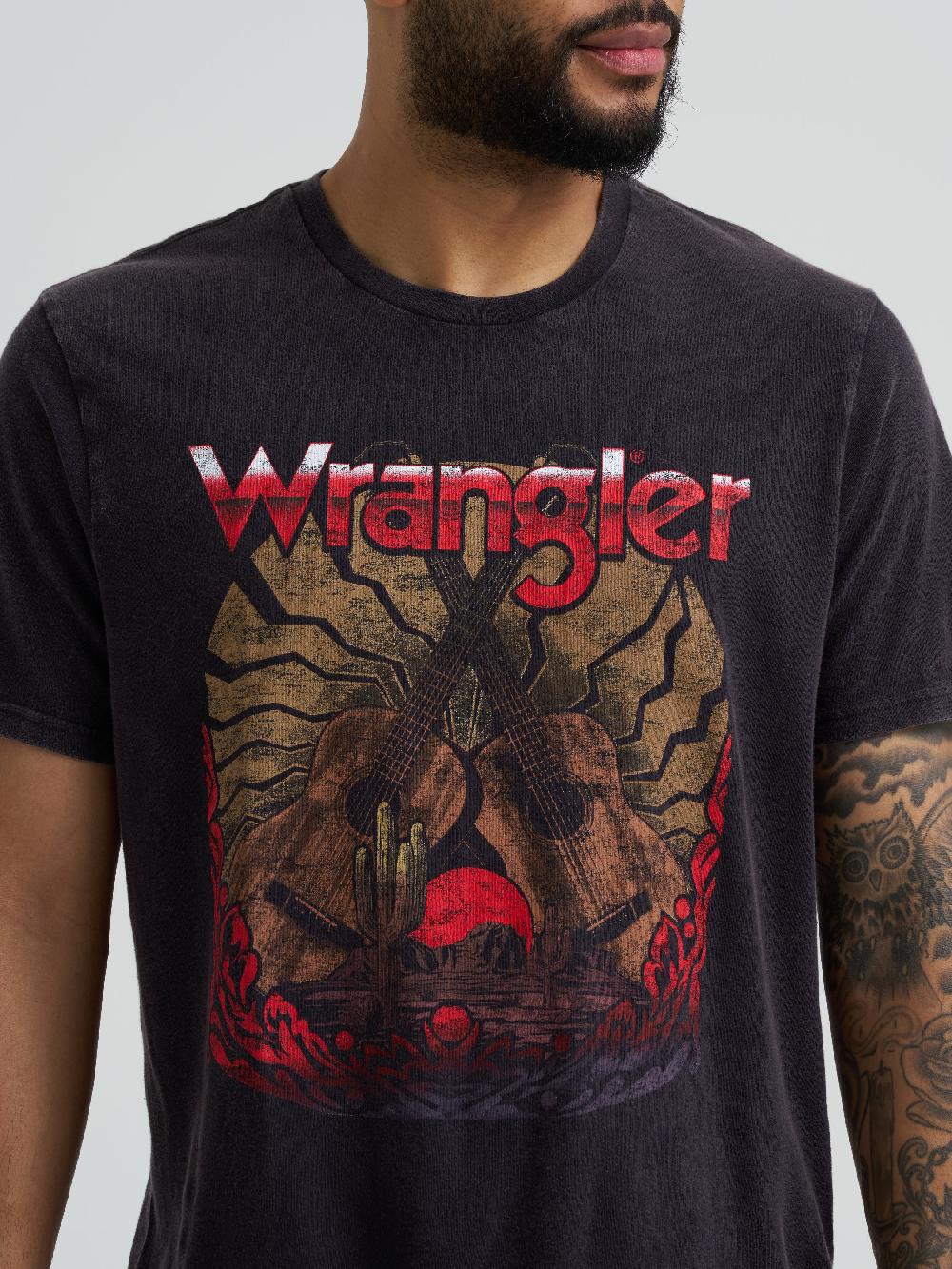 Le Bos Wrangler Black Beauty Men's Guitar Logo Graphic T-Shirt 112365652