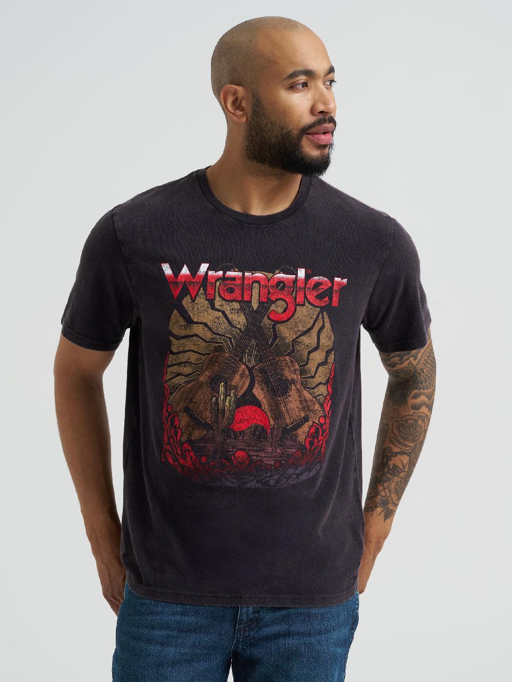 Le Bos Wrangler Black Beauty Men's Guitar Logo Graphic T-Shirt 112365652