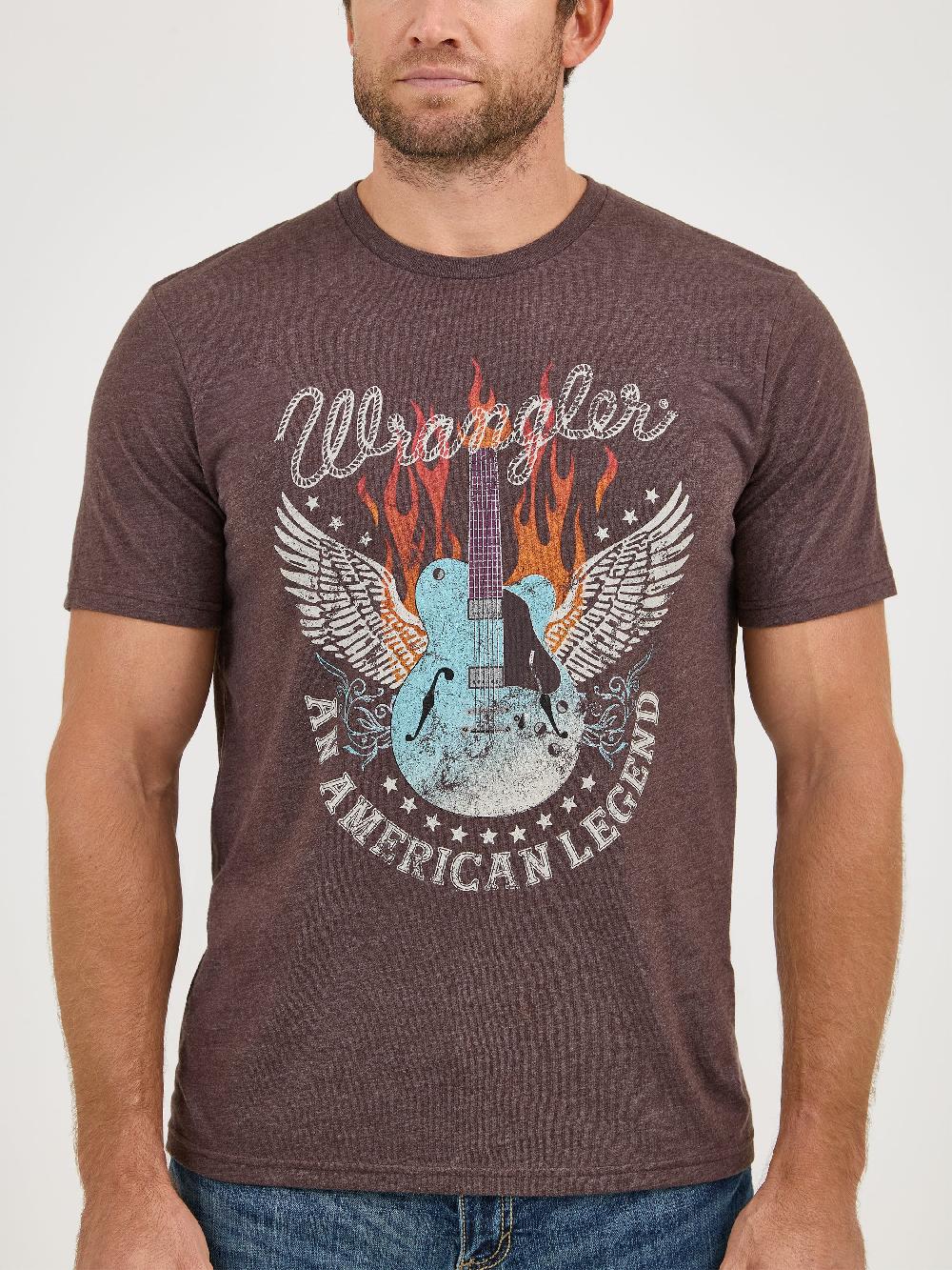 Le Bos Wrangler Black Coffee Heather Men's Nostalgia Band T-Shirt 112358815