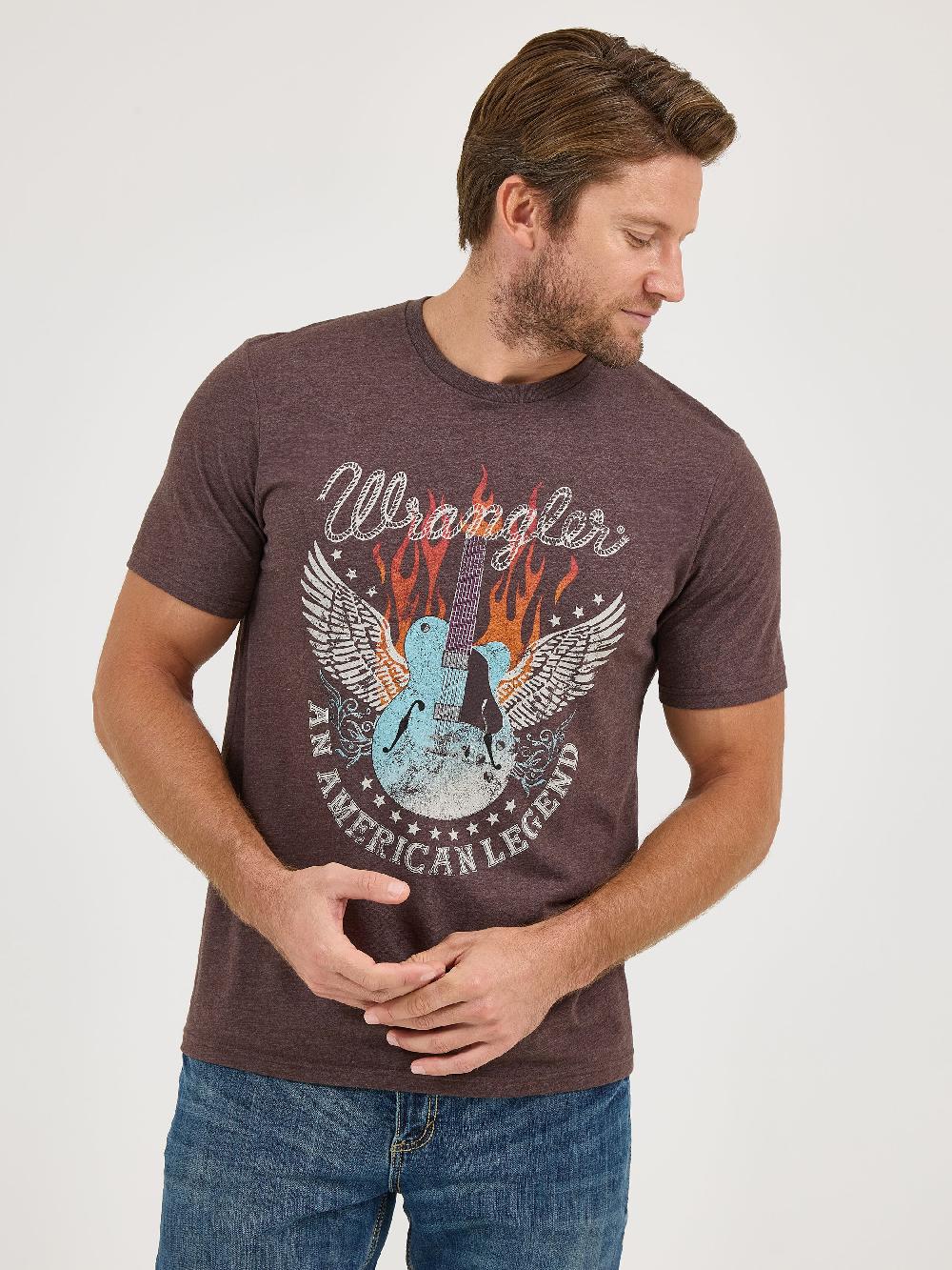Le Bos Wrangler Black Coffee Heather Men's Nostalgia Band T-Shirt 112358815