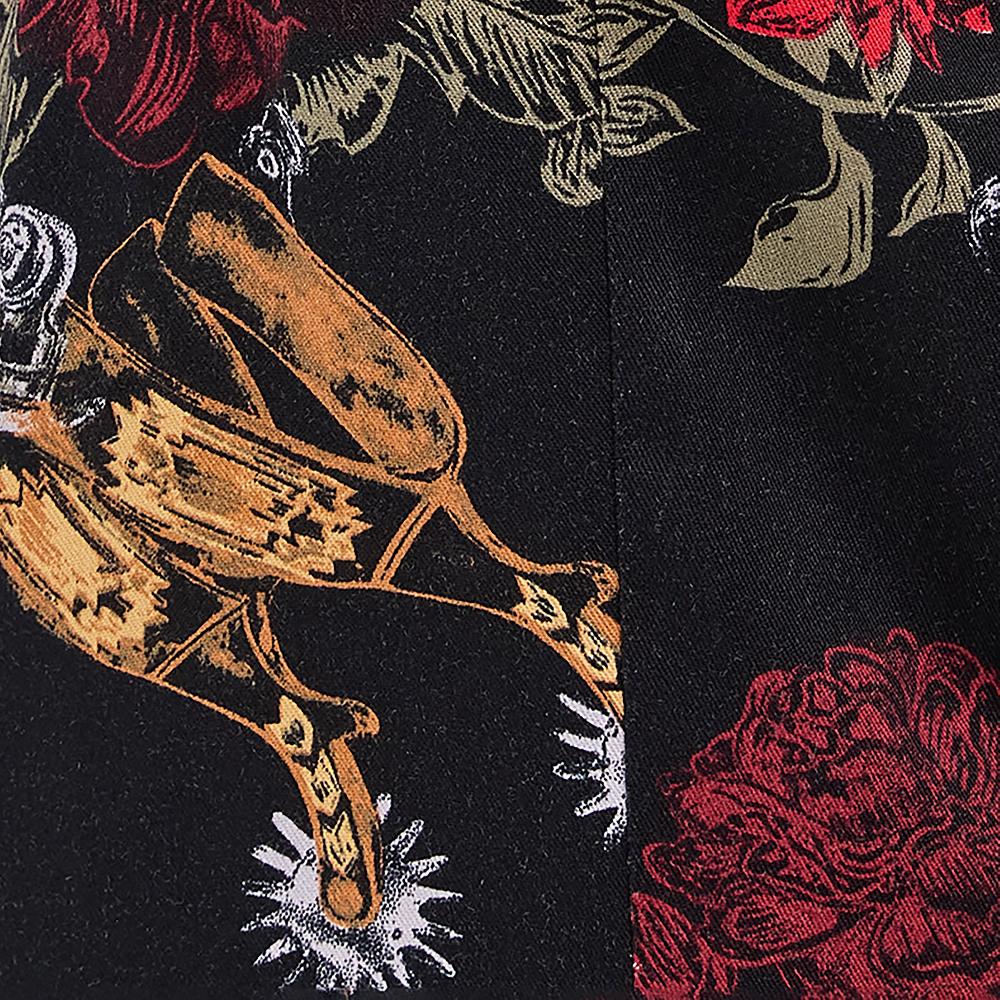 Le Bos Wrangler Black Floral Women's Western Snap Dress 112371691