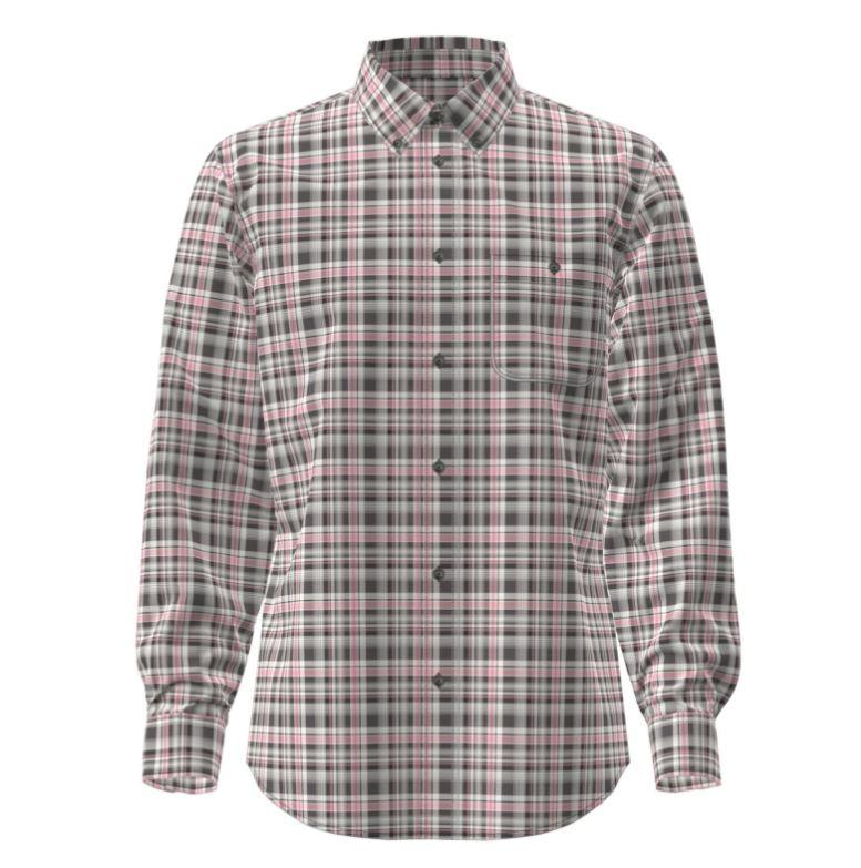 le bos Wrangler Black/Pink Plaid Bucking Cancer Relaxed Fit Collared Longsleeve Button Front Shirt 112355372