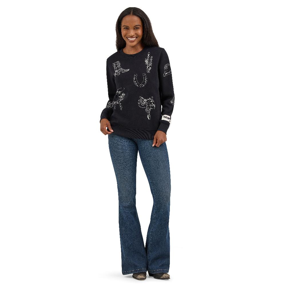 Le Bos Wrangler Black Wrangler Icons Women's Pullover Sweatshirt 112371617