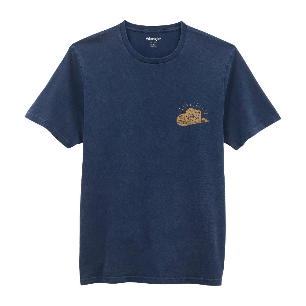 Le Bos Wrangler Blue Wash Back Graphic Men's Pocket T-Shirt 112358756