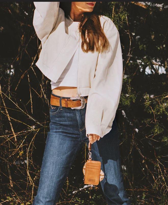 Le Bos Wrangler Brown Aztec Print Keychain Card Holder WG2212-W0051BR