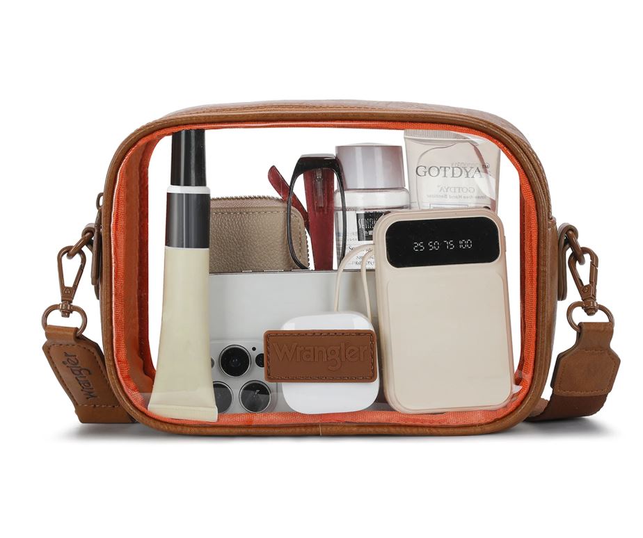 Le Bos Wrangler Brown Clear Crossbody Bag/Stadium Bag WG229-603BR