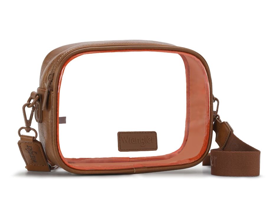 le bos Wrangler Brown Clear Crossbody Bag/Stadium Bag WG229-603BR