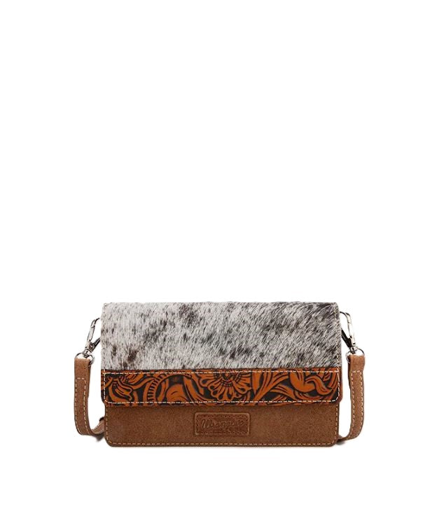 le bos Wrangler Brown Genuine Hair-On Cowhide Mini Crossbody WG169-W030BR