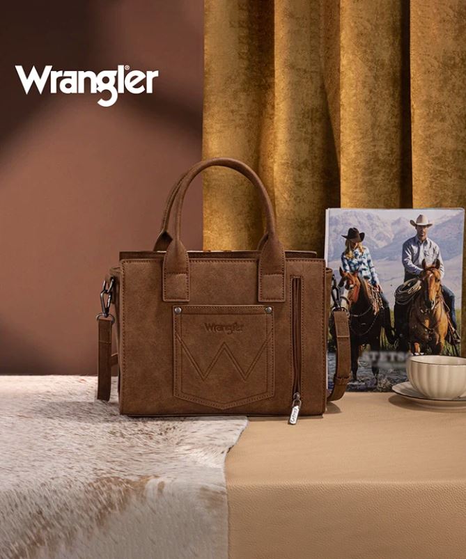 Le Bos Wrangler Brown Tooled Aztec Knitted Concealed Carry Tote Set WG226-8120BR