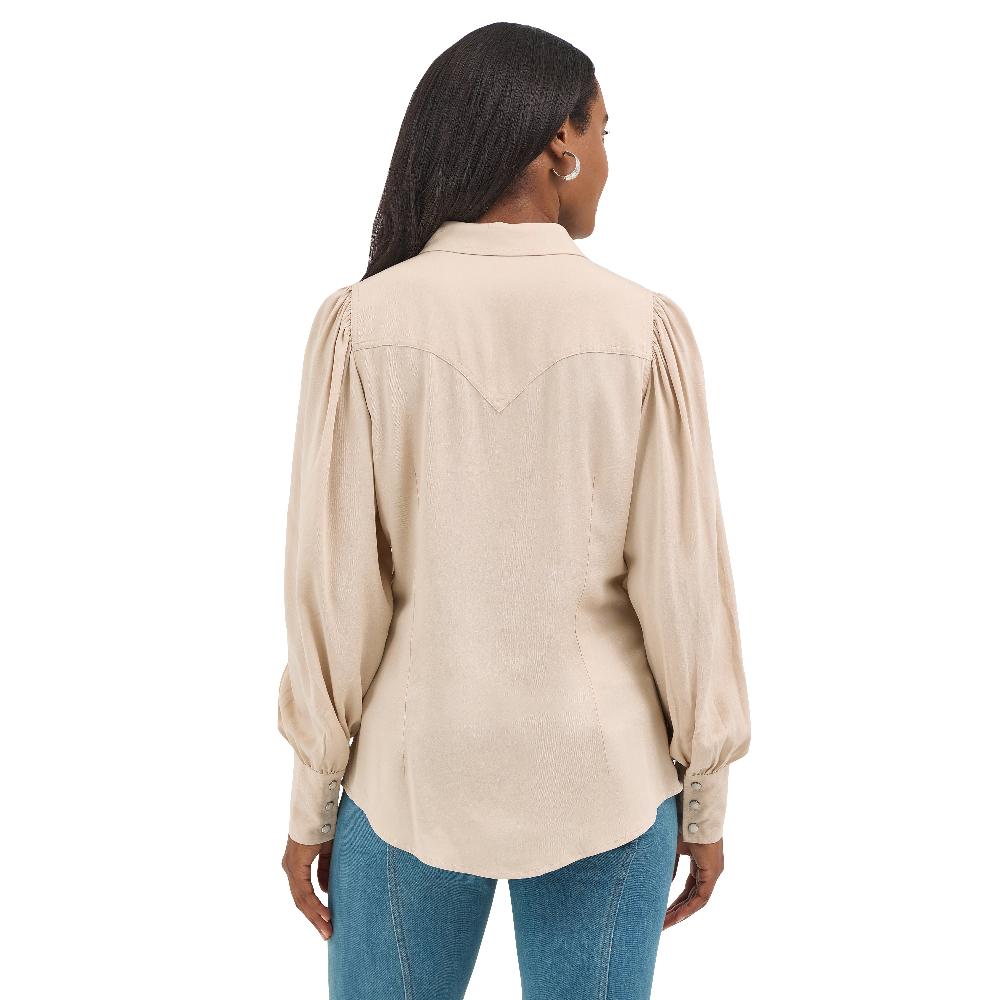 Le Bos Wrangler Buff Women's Poet Sleeve Collared Longsleeve Shirt 112367278
