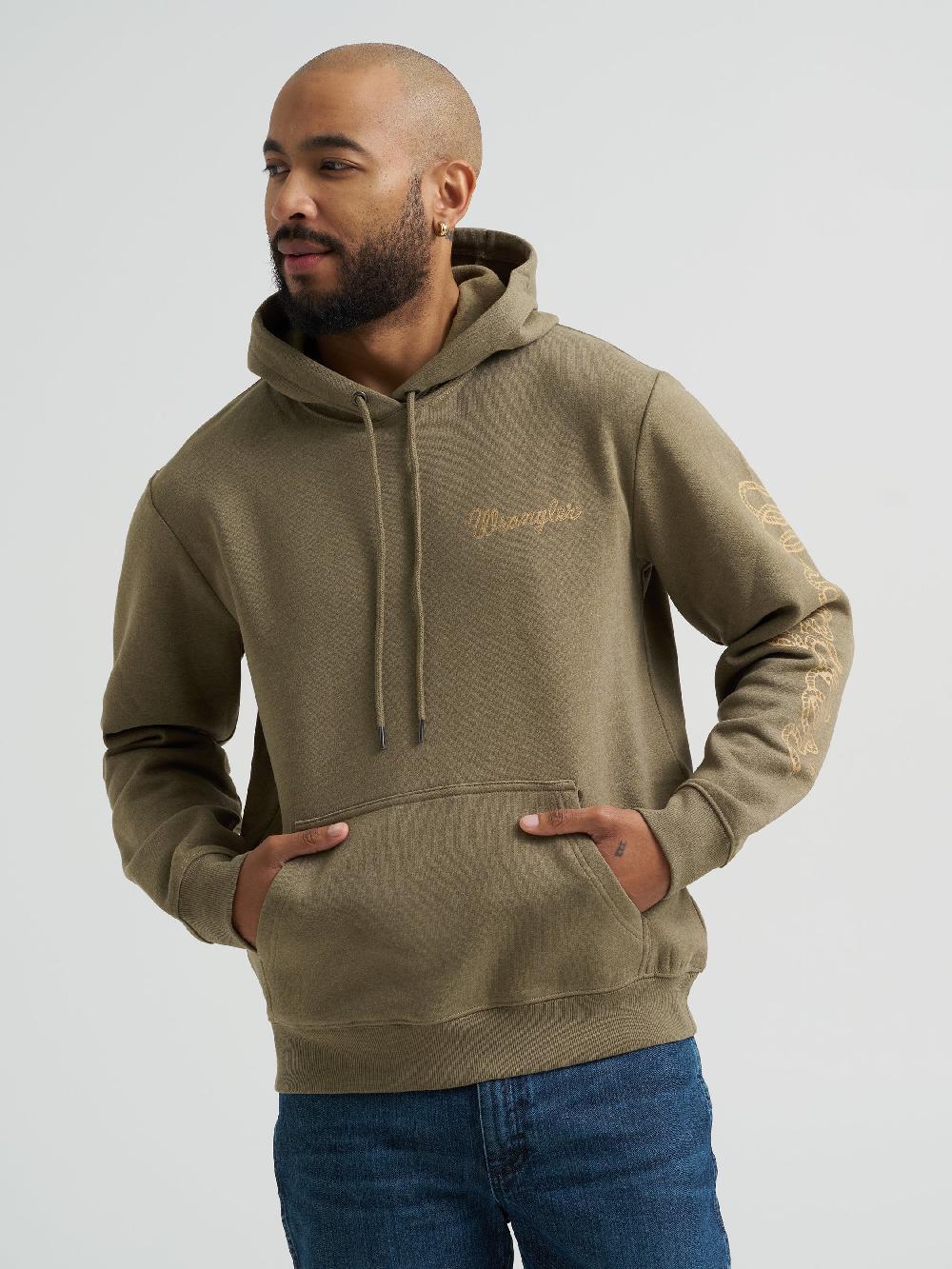 Le Bos Wrangler Burnt Olive Rope Logo Men's Hoodie 112365694