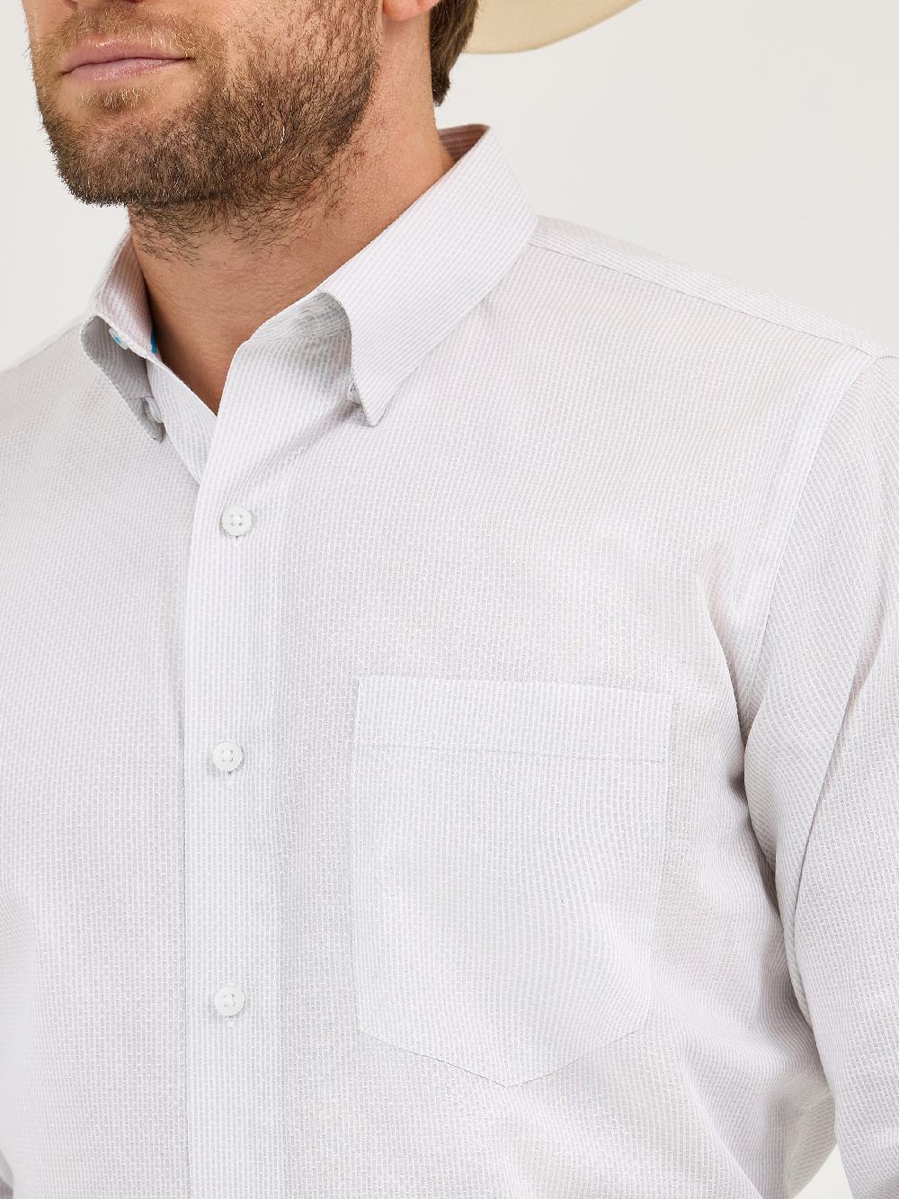 Le Bos Wrangler Ceramic Print Cody Johnson Men's Collared One Pocket Button Down Long Sleeve Shirt 112365616