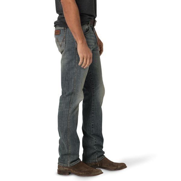 Le Bos Wrangler Dark Knight Stretch Retro Slim Fit Straight Leg Men's Stretch Jeans 112318445