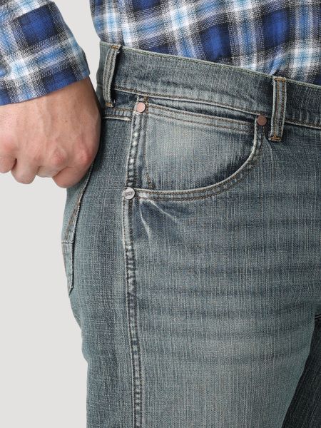 Le Bos Wrangler Dark Knight Stretch Retro Slim Fit Straight Leg Men's Stretch Jeans 112318445