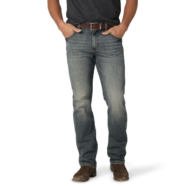 Le Bos Wrangler Dark Knight Stretch Retro Slim Fit Straight Leg Men's Stretch Jeans 112318445