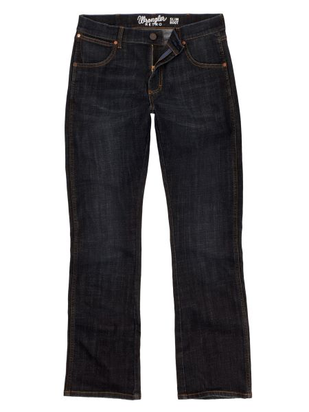 Le Bos Wrangler Dax (Dark Wash) Retro Slim Fit Men's Bootcut Jeans 77MWZDX
