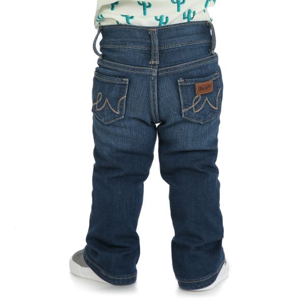 Le Bos Wrangler Denim Baby Girl And Toddler Western 5 Pocket Skinny Straight Leg Jeans 10PQJ113D