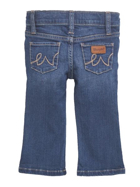 Le Bos Wrangler Denim Baby Girl And Toddler Western 5 Pocket Skinny Straight Leg Jeans 10PQJ113D
