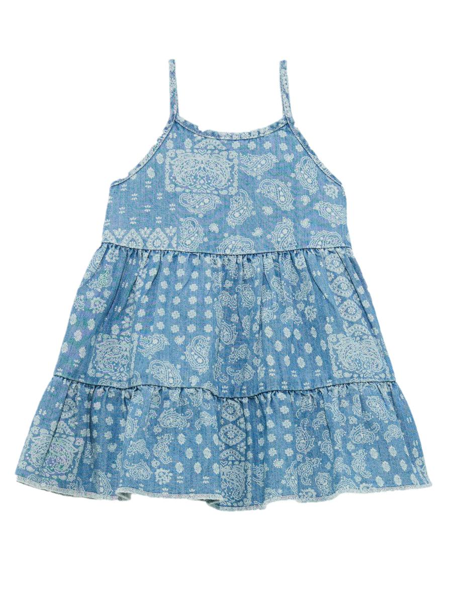 le bos Wrangler Denim Little Girl's Bandana Tank Tiered Dress 1123665076