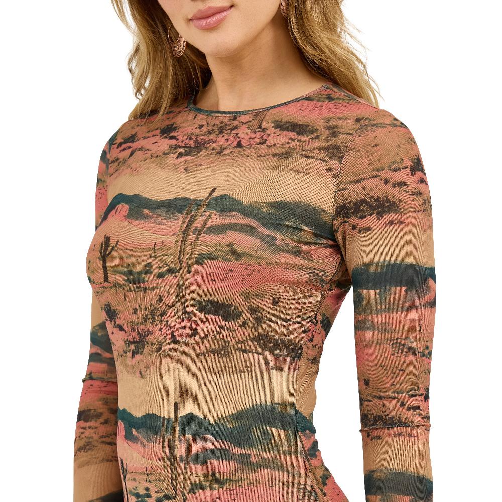 Le Bos Wrangler Desert Tan Women's Mesh Maxi Dress 112371959