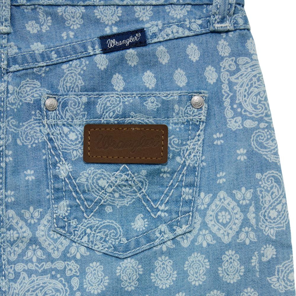 Le Bos Wrangler Elaina Girls' Paisley Denim Skirt 112365087