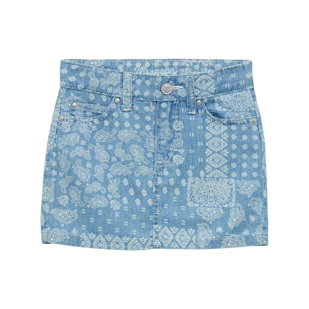 Le Bos Wrangler Elaina Girls' Paisley Denim Skirt 112365087