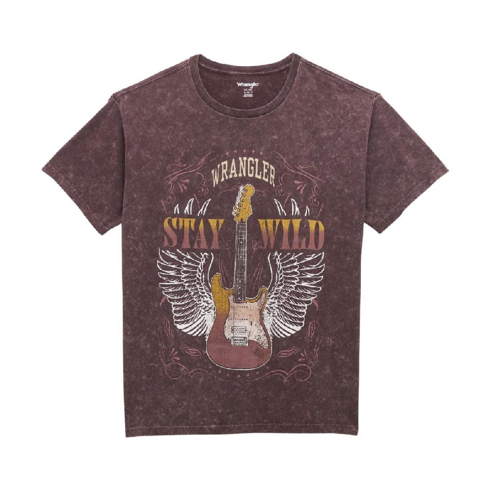 le bos Wrangler Fudge Retro Stay Wild Women's Knit Crew Neck Graphic T-Shirt 112354397