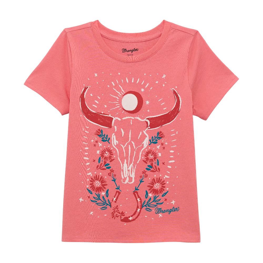 le bos Wrangler Girls Short Sleeve T-Shirt with Longhorn Graphic 112364274
