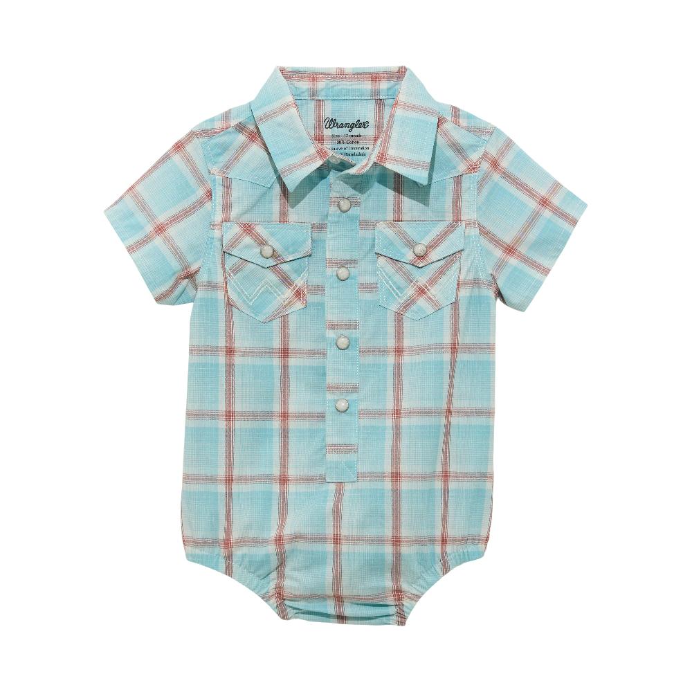 le bos Wrangler Icy Sea Baby Boy Short Sleeve Western Snap Bodysuit 112365601