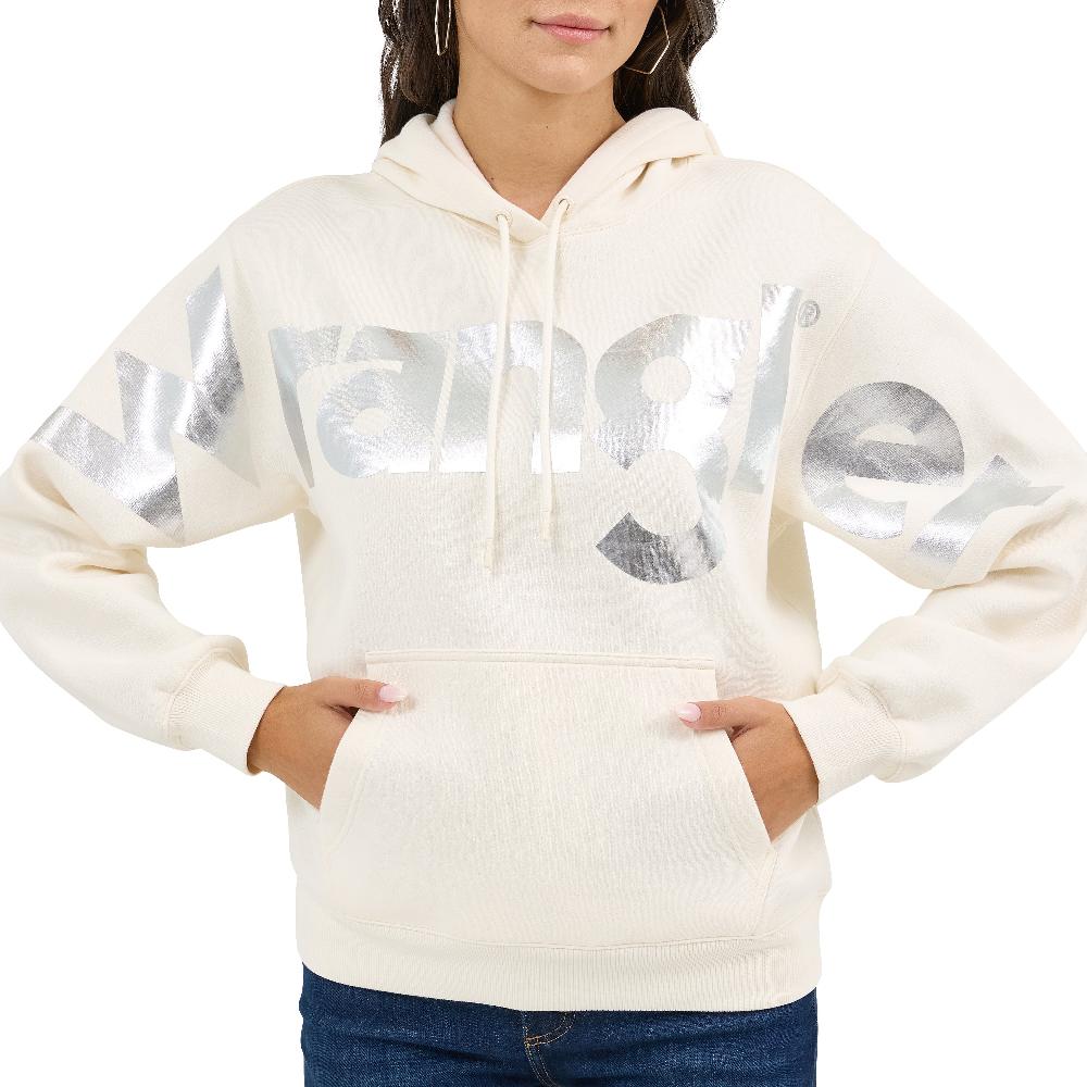 Le Bos Wrangler Icy White Bold Logo Womens' Hoodie 112371540