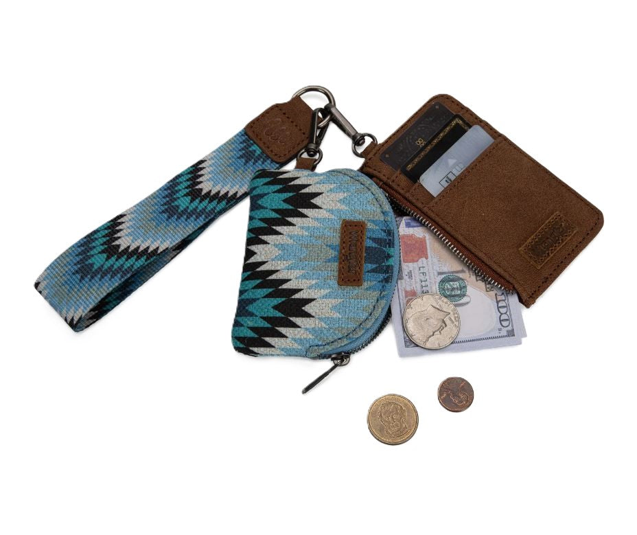 le bos Wrangler Jean Southwestern Art Print Dual Pouch Wristlet WG2211-W0051JN