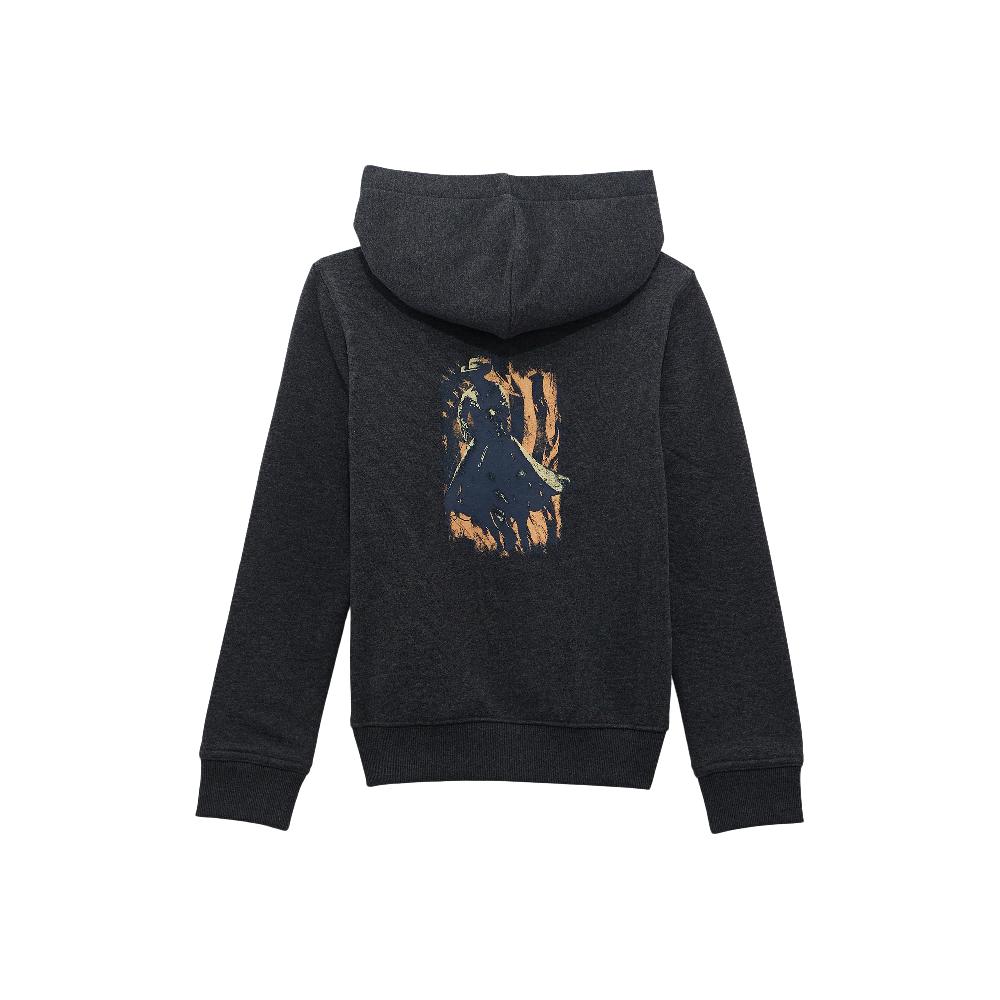 le bos Wrangler Jet Black Boy's Western Back Graphic Pullover Hoodie 112368745
