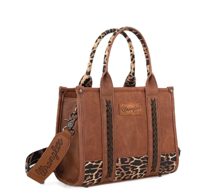 le bos Wrangler Leopard Animal Print Concealed Carry Tote Bag WG102-8120SLP