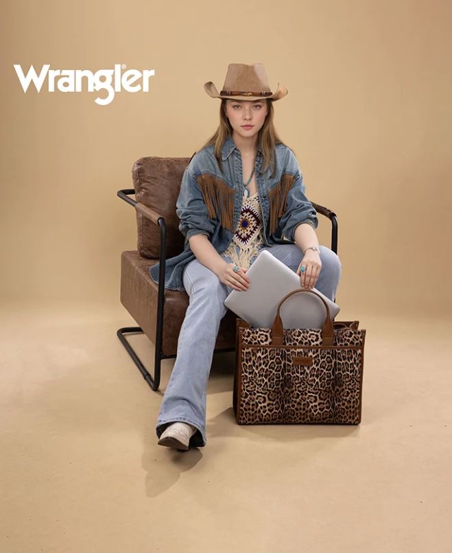 Le Bos Wrangler Leopard Laptop Tote Bag WG288-8119LP
