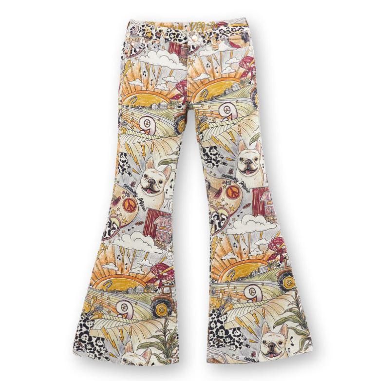 Le Bos Wrangler Life Of Lainey Storyteller Print Girl's Bell Bottoms 112361049
