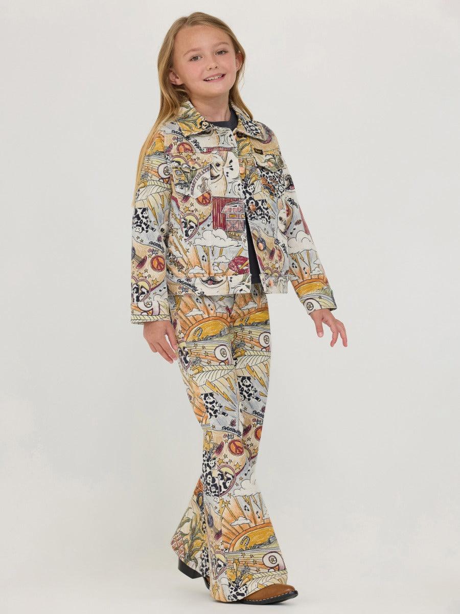 Le Bos Wrangler Life Of Lainey Storyteller Print Girl's Bell Bottoms 112361049