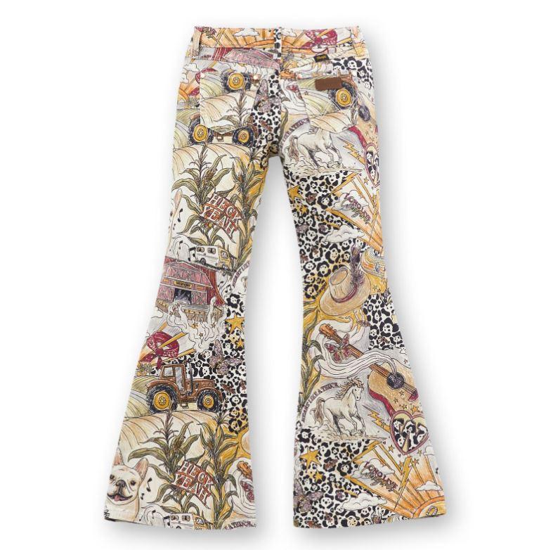le bos Wrangler Life of Lainey Storyteller Print Girl's Bell Bottoms 112361049