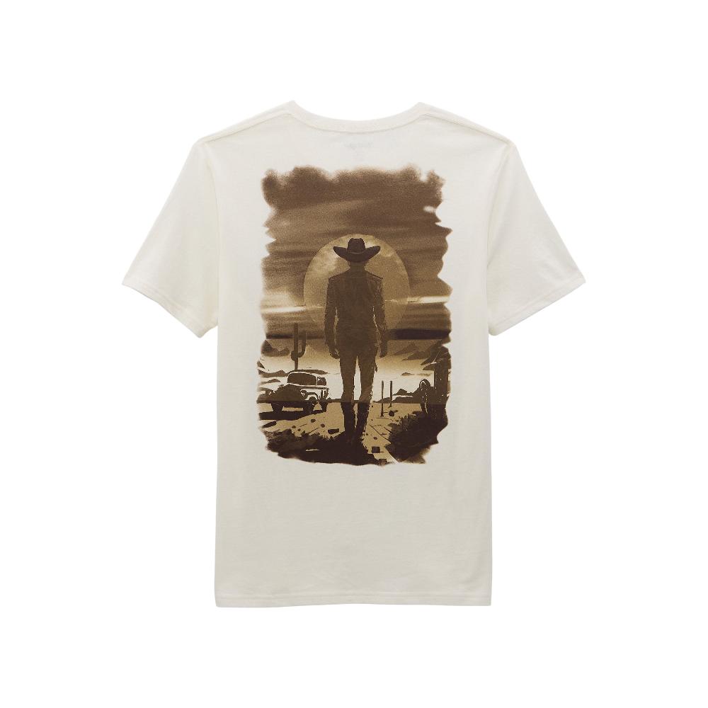 le bos Wrangler Marshmallow Short Sleeve Regular Fit T-Shirt with Cowboy Graphic Scene on the Back 112368735 le bos Wrangler Marshmallow Short Sleeve Regular Fit T-Shirt with Cowboy Graphic Scene on the Back 112368735