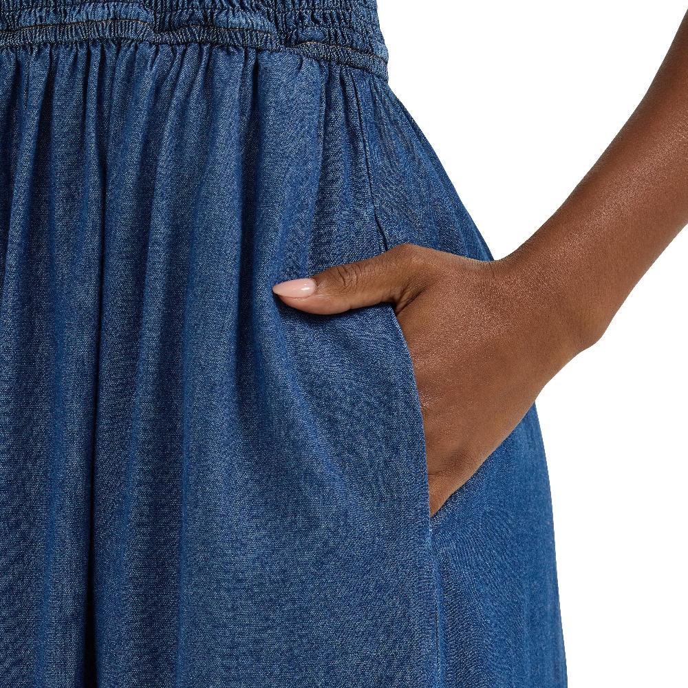 Le Bos Wrangler Midnight Smocked Bodice Women's Denim Maxi Dress 112365768