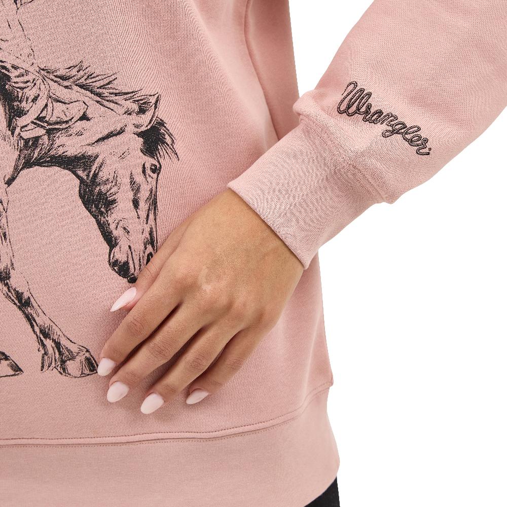 Le Bos Wrangler Misty Rose Graphic Women's Crew Sweatshirt 112368906