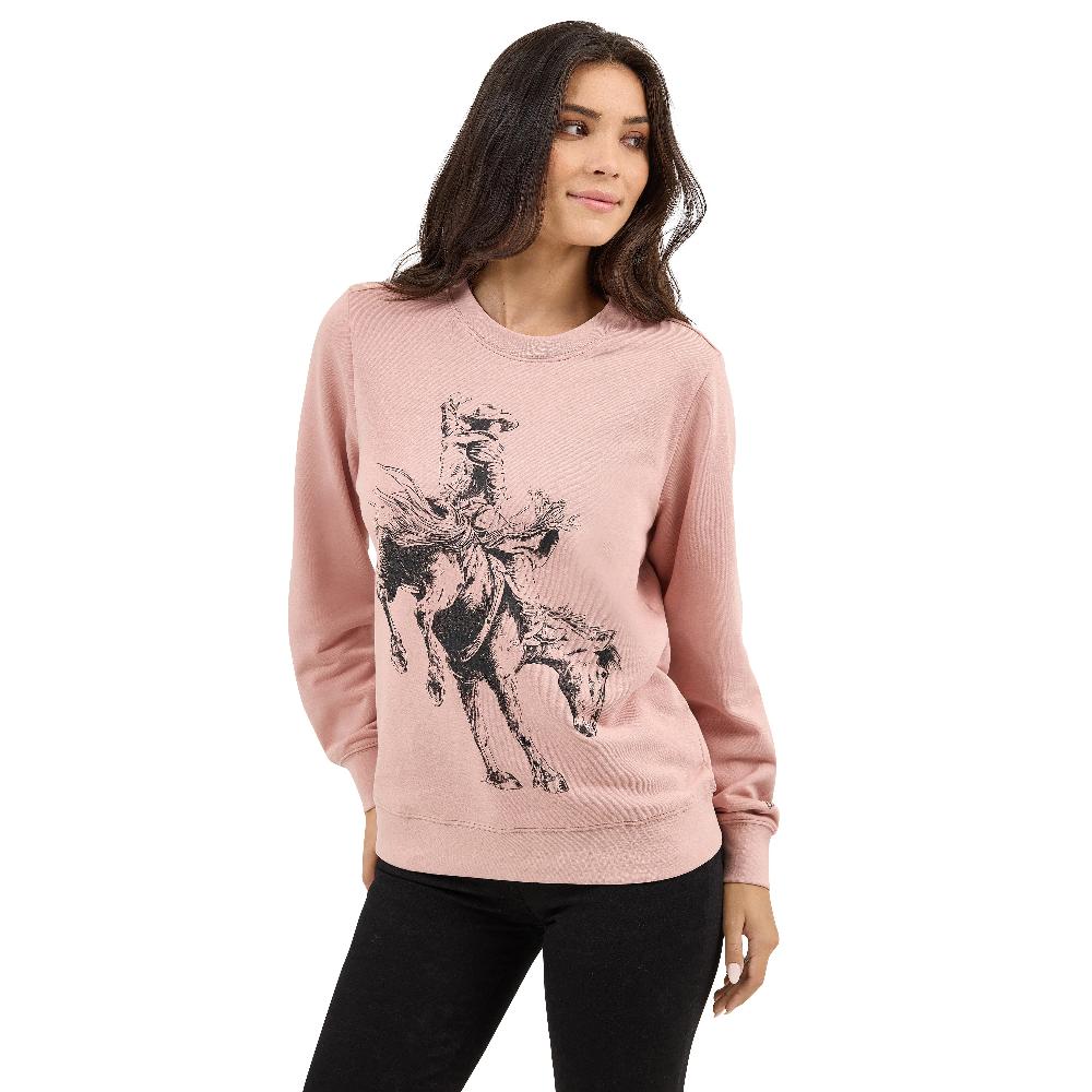le bos Wrangler Misty Rose Graphic Women's Crew Sweatshirt 112368906