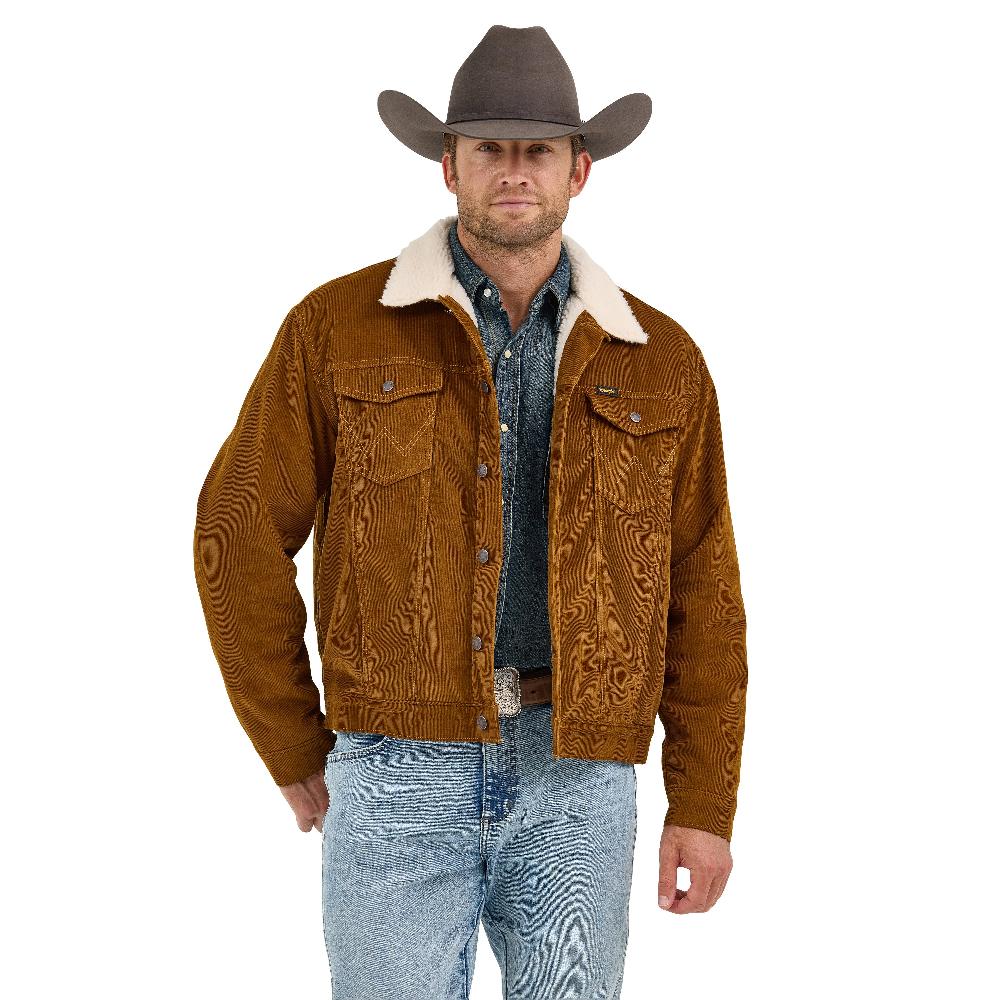 le bos Wrangler Monks Robe Cowboy Cut Men's Sherpa Lined Corduroy Jacket 112367603