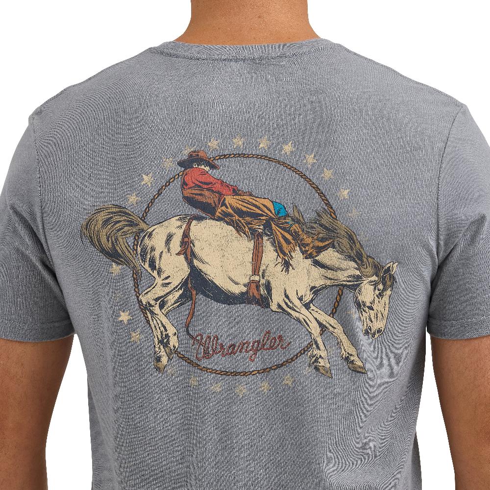 Le Bos Wrangler Monument Heather Men's Back Graphic Short Sleeve T-Shirt 112365661