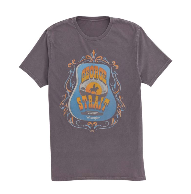 le bos Wrangler Moonscape Men's Short Sleeve George Strait Graphic T-Shirt 112361070