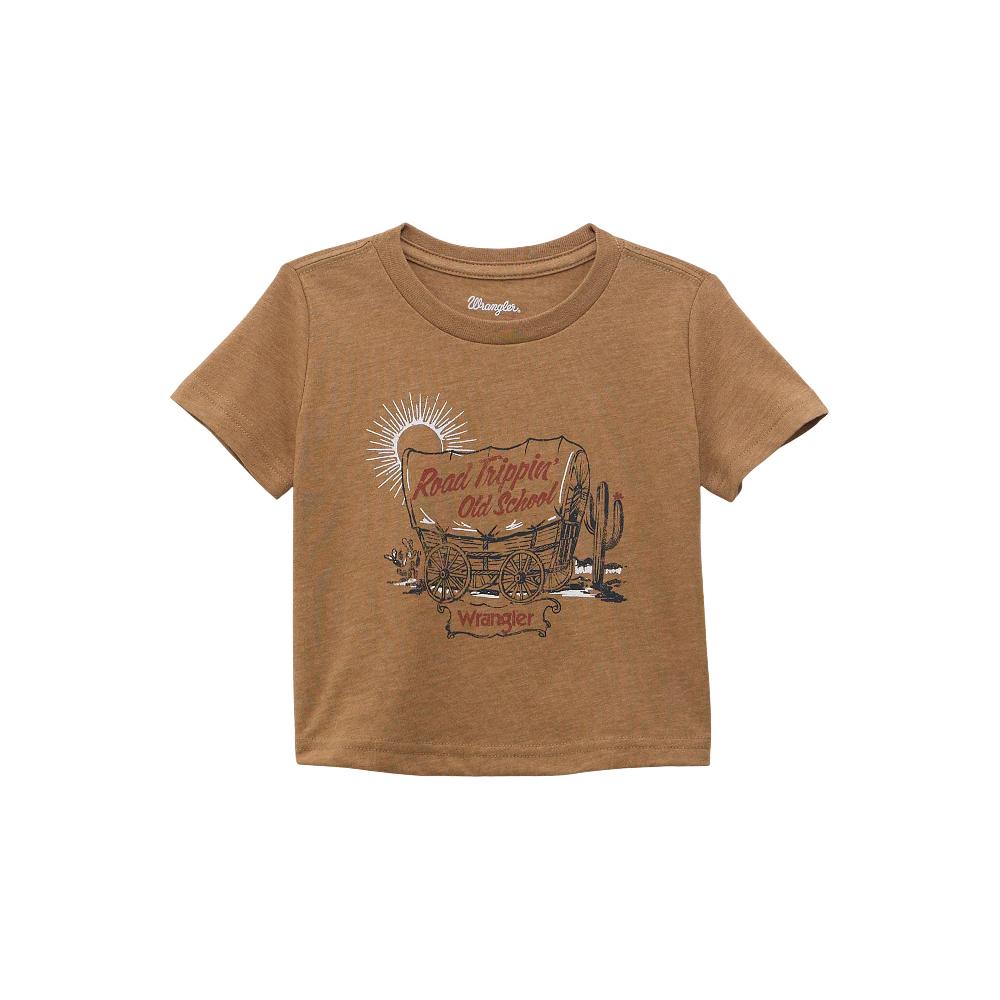le bos Wrangler Old School Brown Little Boy's Short Sleeve Graphic T-Shirt 112368713